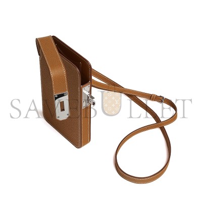 HERMÈS MASTER HAC A BOX PHONE CASE PALLADIUM HARDWARE H084162CK37 (17.5*10.3*2.4cm)